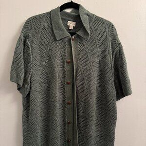 J Crew Short Sleeve Button Up Sweater